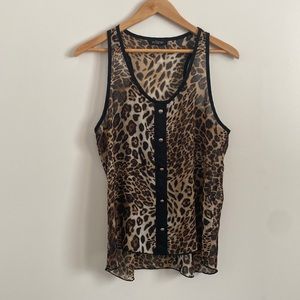 Cheetah Print Chiffon Top